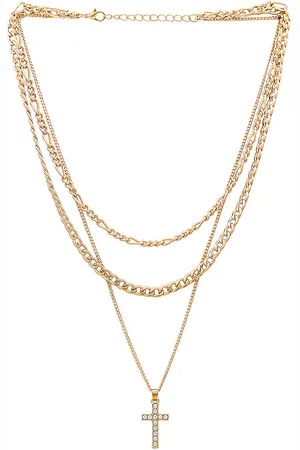 Amber Sceats X REVOLVE Cross Layered Necklace in - Metallic . Size all.