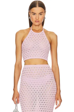 Michael Costello X REVOLVE Harva Sequined Knit Halter in - . Size L (also in XL).