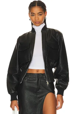 GRLFRND The Cropped Leather Bomber in - . Size S (also in XS).