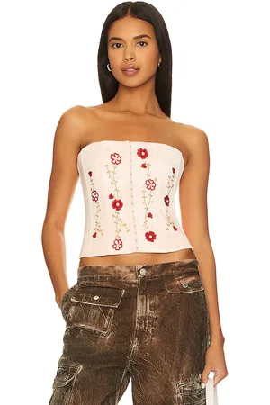 DANIELLE GUIZIO Meadows Corset in - Pink. Size L (also in XL).
