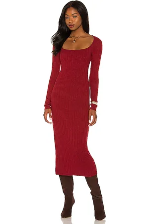House of Harlow X REVOLVE Rianne Dress in - Burgundy. Size L (also in M, XL).