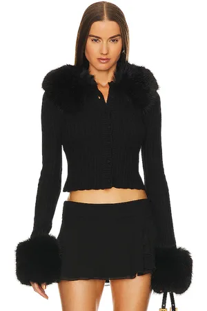 DANIELLE GUIZIO Heart Pointelle Cardigan in - . Size M (also in S, XL).