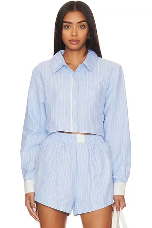 SNDYS X REVOLVE Darian Stripe Top in - Baby Blue. Size XL (also in XS, XXL, XXS).
