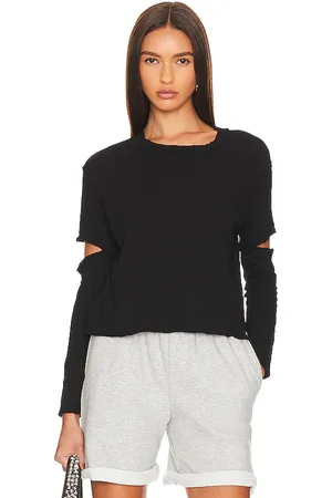 Bobi Elbow Cut Long Sleeve Top in - . Size M (also in S, XL, XS).