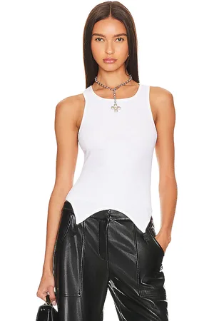 Kiki de Montparnasse Ribbed Garter Tank in - White. Size L (also in M, XS).