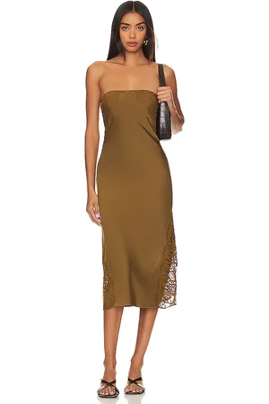 House of Harlow X REVOLVE Francisca Midi Dress in - Olive. Size XL (also in L).