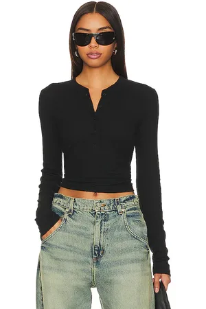Cotton Citizen Verona Henley Shirt in - Black. Size S (also in XS).