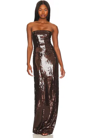 Retrofete Ember Dress in - Brown. Size L (also in M, S, XS, XXS).
