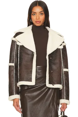 Tularosa Pamela Coat in - Brown. Size L (also in M, S, XS, XXS).