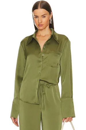 Song of Style Tito Button Down Shirt in - Olive. Size M (also in S).