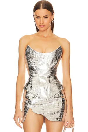 Mother Of All Nemasis Leather Corset in - Metallic . Size L (also in M).