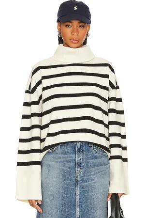 WeWoreWhat Striped Turtle Neck in - Ivory. Size L/XL (also in S/M, XXS/XS).