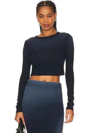 Cotton Citizen Verona Crop Shirt in - Navy. Size S (also in XS).