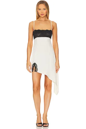 WeWoreWhat Lace Asymmetrical Slip Dress in - Ivory. Size M (also in S).
