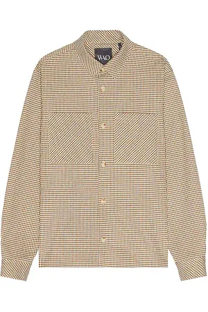 WAO Plaid Shirt Jacket in - Brown. Size S (also in XL/1X).
