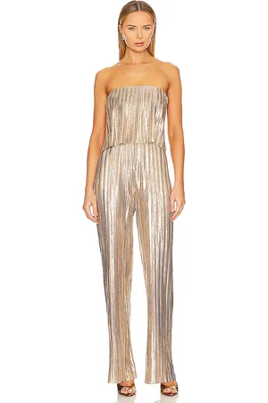 Amanda Uprichard Collina Pleated Jumpsuit in - Metallic . Size M (also in XL).