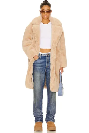 BLANK NYC Faux Fur Coat in - Beige. Size L (also in M, S, XS).
