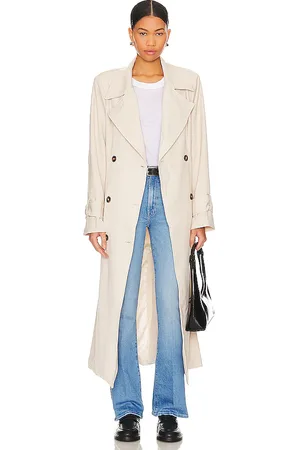 SNDYS Myka Trench Coat in - Ivory. Size M (also in XL).