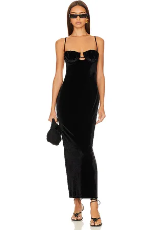 Montce Petal Long Dress in - Black. Size L (also in M, S, XL).