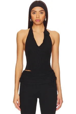 DANIELLE GUIZIO Alacant Knit Halter Top in - . Size L (also in M, S, XL, XS).