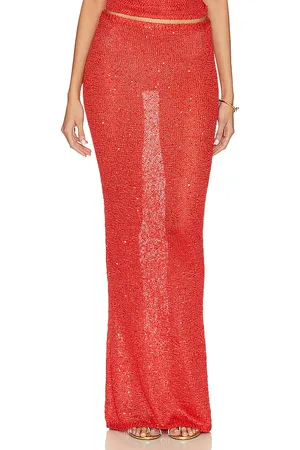Asta Resort Carolina Skirt in - Red. Size L (also in M, S, XL, XS).