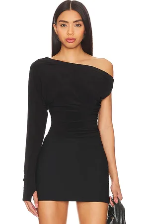 Norma Kamali One Sleeve Drop Shoulder Side Drape Top in - . Size L (also in M, S, XS).