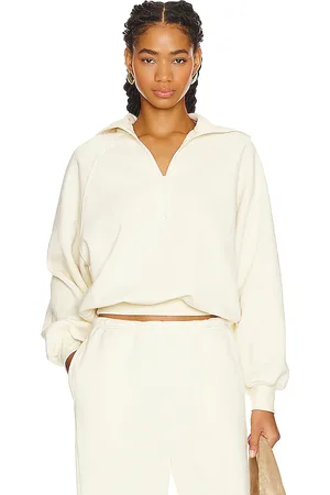 WellBeing + BeingWell Layne Half Zip Pullover in - White. Size L (also in M, XL).