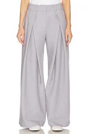 GRLFRND Nolan Pleated Trouser in - Light Grey. Size M (also in XS).
