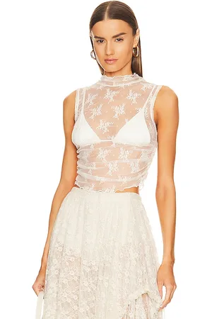 Lace-Up Ruffle Tube Top • White – loveyoumore