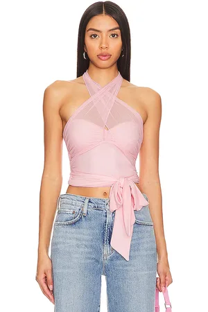 MAJORELLE Charlize Halter Top in - Pink. Size M (also in S, XS).