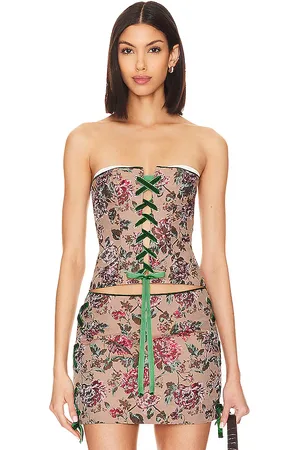 MAJORELLE Margaux Bustier Top in - Brown. Size S (also in XS).