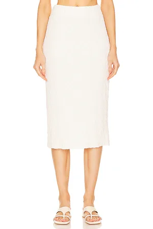 Vince Smocked Skirt in - White. Size L (also in XL).