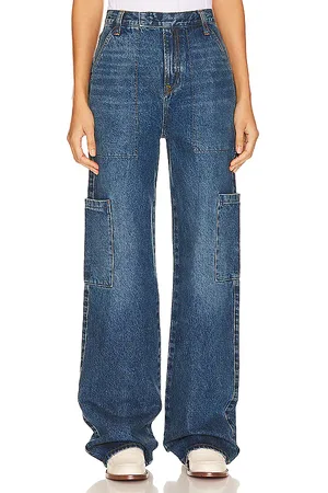 GRLFRND Elyse Trouser Cargo Jean in - Blue. Size 24 (also in 25, 26, 27, 28).