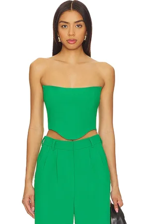 Amanda Uprichard Sabine Crop Top in in - Green. Size M (also in L, S, XL).