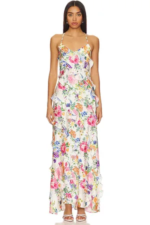 Show Me Your Mumu Romance Ruffle Dress in - White. Size L (also in S, XS).