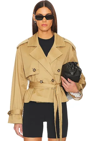 Favorite Daughter The Cropped Charles Trench Coat in - Tan. Size L (also in XL).