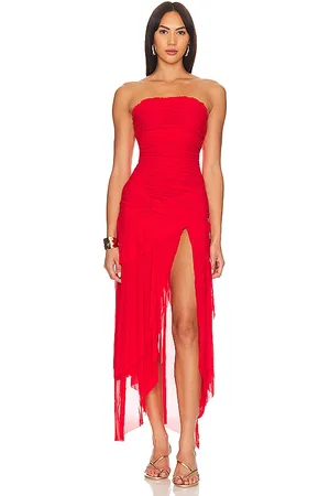 DANIELLE GUIZIO Lyla Twist Dress in - Red. Size L (also in M).