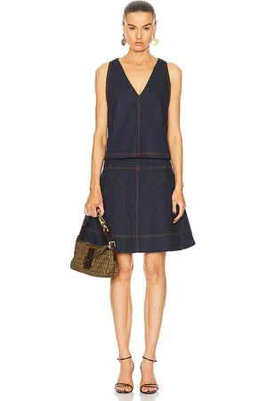 SIEDRES Fendi Denim Dress & Vest Set in - Blue. Size 42 (also in ).