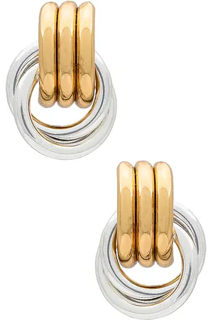 Heaven Mayhem Mini Knot Mixed Earring in - Metallic Gold,Metallic Silver. Size all.
