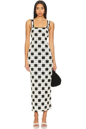 Tularosa Anna Maxi Dress in - Black,White. Size M (also in S, XS, XXS).