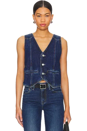 Mother The Masked Rider Vest in - Denim-Dark. Size L (also in XL).