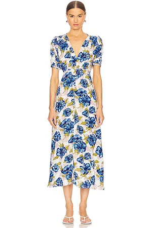 FAITHFULL THE BRAND Bellavista Midi Dress in - Multi. Size L (also in XL, XS).