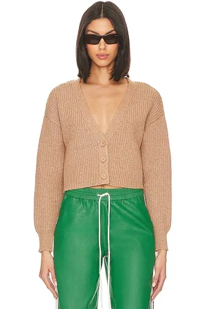525 America Jenny Cropped Cardi in - Brown. Size L (also in XL).