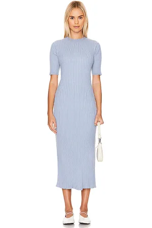 Varley Maeve Knit Midi Dress in - Baby Blue. Size L (also in M, S).