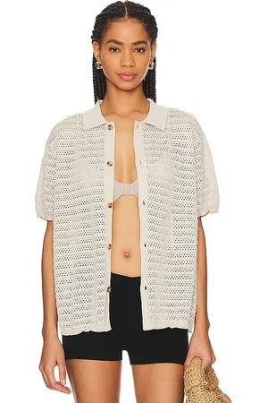 WAO Open Knit Short Sleeve Shirt in - Cream. Size S (also in L).