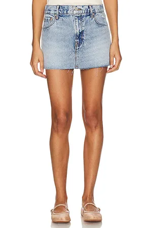 GRLFRND Maren Mini Skirt in - Blue. Size 30 (also in 31, 32).