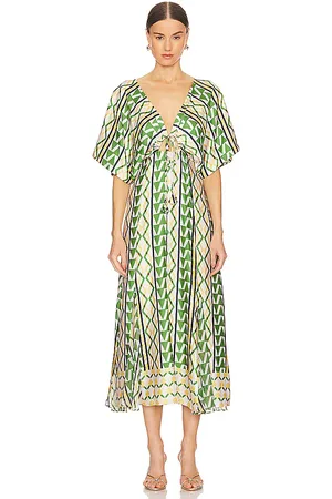 MISA Irena Dress in - Green,Orange. Size XS (also in XXS).