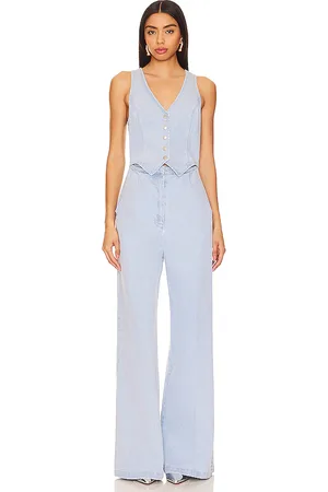 Amanda Uprichard Ethan Jumpsuit in - Denim-Light. Size M (also in S, XS).