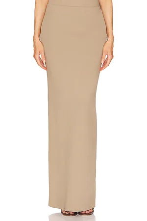 Helsa Carina Knit Skirt in - Tan. Size L (also in M, XL, XS).