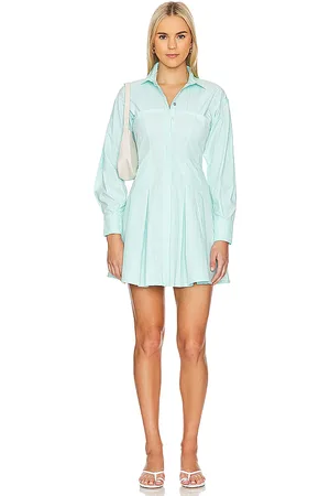SOVERE Override Shirt Dress in - Teal. Size M (also in XS).